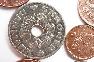 coin collection with old coins isolated on white background 