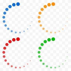 Aufkleber - Preloader, buffer shapes symbols. Fading transparent circles