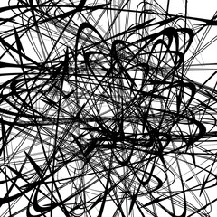 Leinwandbilder - Chaotic random curved lines. Abstract artistic pattern, backgrou