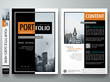 Minimal cover book portfolio presentation layout.Black and white abstract square brochure design report business flyers magazine poster.Portfolio template vector layout.City design on A4 layout.