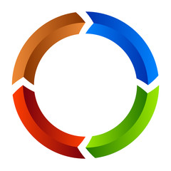Aufkleber - Segmented circle arrow. Circular arrow icon. Process, progres, r