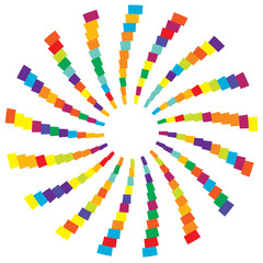 Aufkleber - Colorful radial circular element. Multicolor geometric circle of