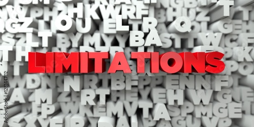 Limitations Red Text On Typography Background 3d Rendered