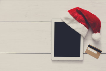 Fototapete - Christmas online shopping background