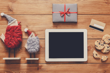 Fototapete - Christmas online shopping background