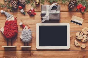 Fototapete - Christmas online shopping background