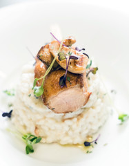 Canvas Print - risotto with duck and mushrooms