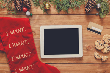 Fototapete - Christmas online shopping background