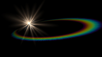 Aufkleber - abstract lens flare yellow light over black background