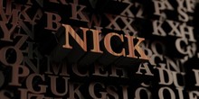 Nick - Wooden 3D Rendered Letters/message.  Can Be Used For An Online Banner Ad Or A Print Postcard.