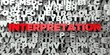 INTERPRETATION -  Red text on typography background - 3D rendered royalty free stock image. This image can be used for an online website banner ad or a print postcard.