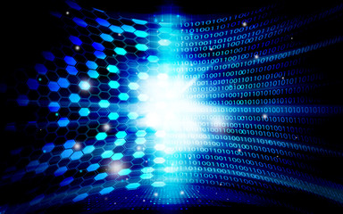 Wall Mural - blue technology background and abstract digital tech circle.copy space.