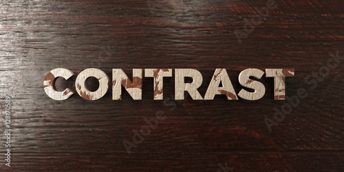 Fotografie, Obraz Contrast - grungy wooden headline on Maple - 3D rendered royalty free stock image