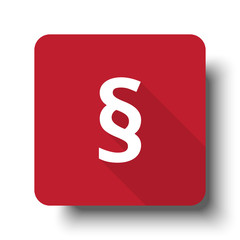 Wall Mural - Flat Paragraph web icon on red button with drop shadow