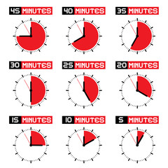 Sticker - Stopwatch Set. Countdown Clock. Vector Time Icons Set Isolated on White Background.