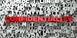 © Chris Titze Imaging - CONFIDENTIALITY -  Red text on typography background - 3D rendered royalty free stock image. This image can be used for an online website banner ad or a print postcard.