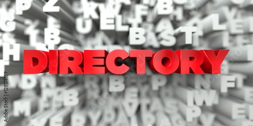 Directory Red Text On Typography Background 3d Rendered