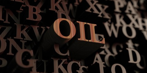 Oil - Wooden 3D rendered letters/message.  Can be used for an online banner ad or a print postcard.