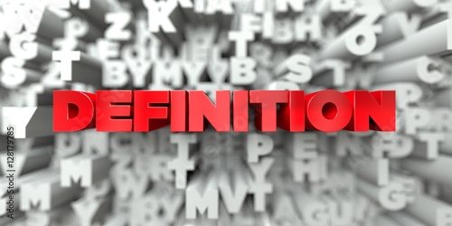 Definition Red Text On Typography Background 3d Rendered