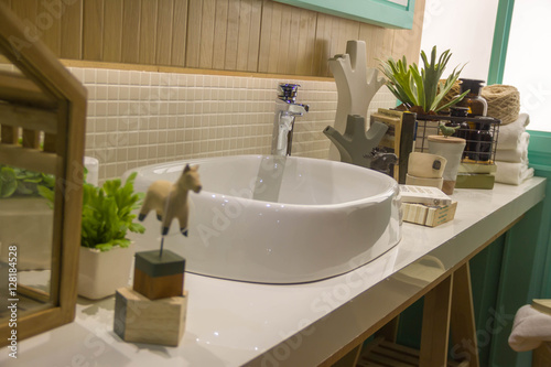 Nicely Decorated Modern Washroom Bathroom With The Toilet Sit