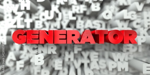 Generator Red Text On Typography Background 3d Rendered