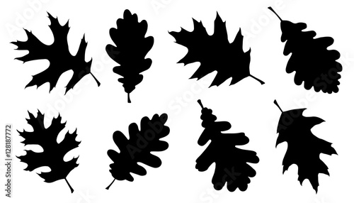 Oak Leaf Silhouettes Stock Vector Adobe Stock Oak Leaf Silhouettes Stock Vector Adobe Stock