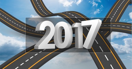 Poster - 2017 on composite image of over lapping roads