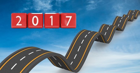 Poster - 2017 on composite image of bumpy roads