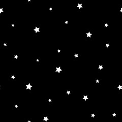 Wall Mural - star seamless pattern. black and white retro background. chaotic elements. abstract geometric shape 