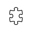 thin line puzzle icon on white background