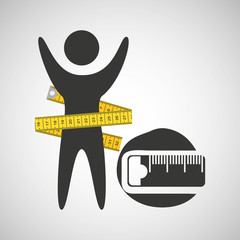 Wall Mural - lose weight concept tape measure icon vector illustration eps 10