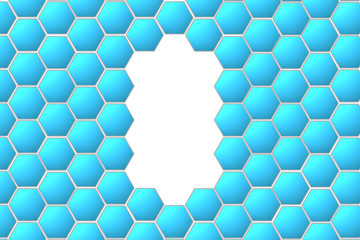 blue honeycombs Abstract background, Tech geometric design