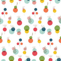 Poster - Confetti, flowers and herbs pattern