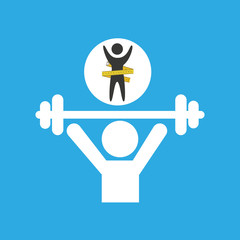 Wall Mural - lose weight concept weight lifting vector illustration eps 10