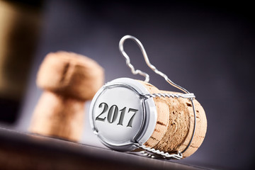 Wall Mural - Year 2017 cork and metal bottle cap
