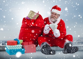 Poster - Santa counting money