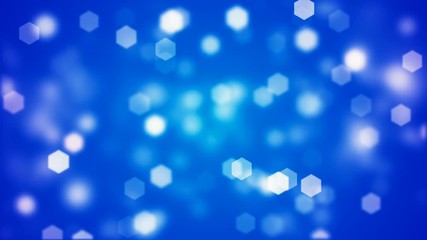 Abstract background of blurry blue hexagonal bokeh