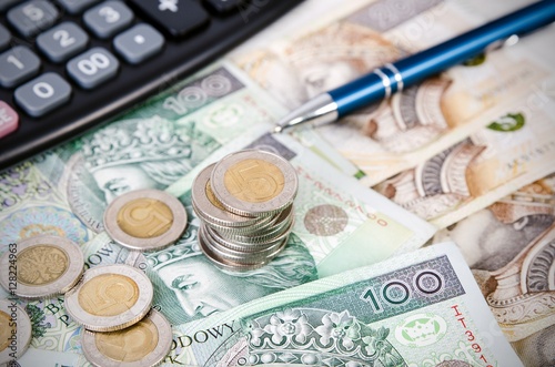 Fotografie, Obraz Stack of polish money business composition