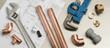 Plumbers Tools and Plumbing Materials Banner on House Plans