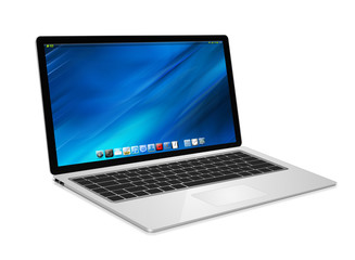 Poster - Modern laptop on white background 3D rendering