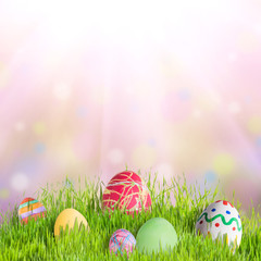  Easter Eggs in Grass