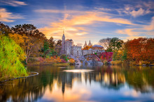 Central Park, New York City At Belvedere Castle In The Autumn.