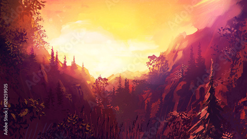 sunset-in-the-forest-beautiful-natural-landscape-in-the-summer-time