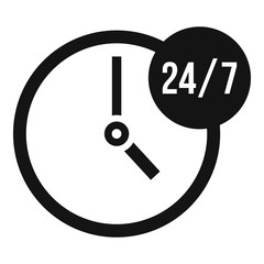 Poster - Clock 24 7 icon. Simple illustration of clock 24 7 vector icon for web