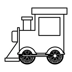 Poster - silhouette locomotive toy flat icon vector illustration