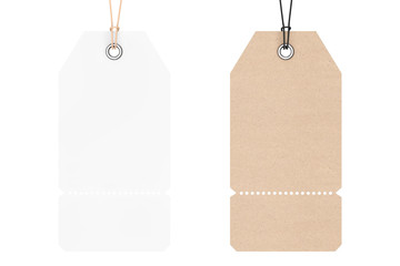 Poster - Blank Price Cardboard Tags. 3d Rendering