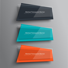Canvas Print - Banner design template. Set of three realistic transparent banners. Elements for web design, promotion, advertisement and other purposes