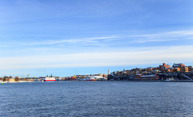 Wall Mural - Stockholm panoramic views of the harbor, Sweden.