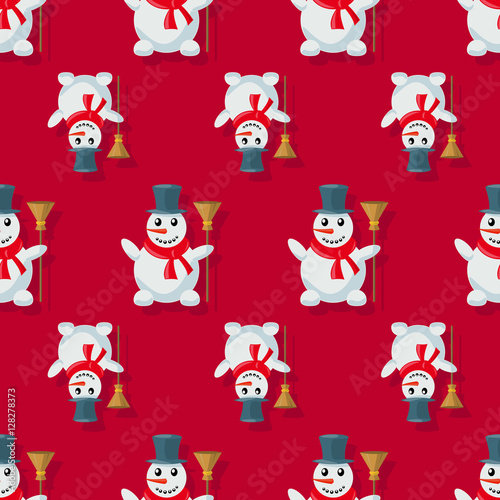 Materiał do szycia Nahtlose Muster Schneemann