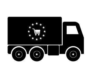 Poster - Camion de livraison en Europe